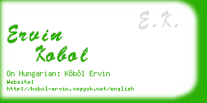 ervin kobol business card