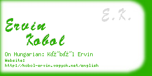 ervin kobol business card